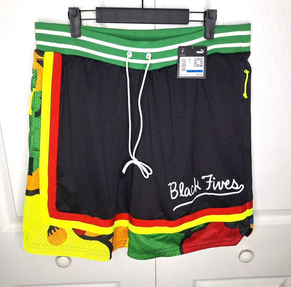 PUMA Black Fives Ballroom Shorts Black 534493-01 size XL